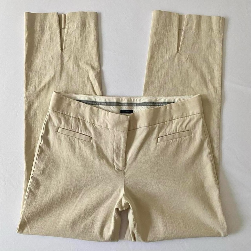 Beige Dress Pants - Classic Straight Fit